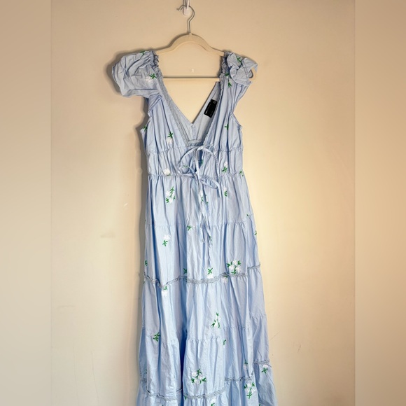 ASOS Sky Blue Floral Maxi Dress - Picture 4 of 5